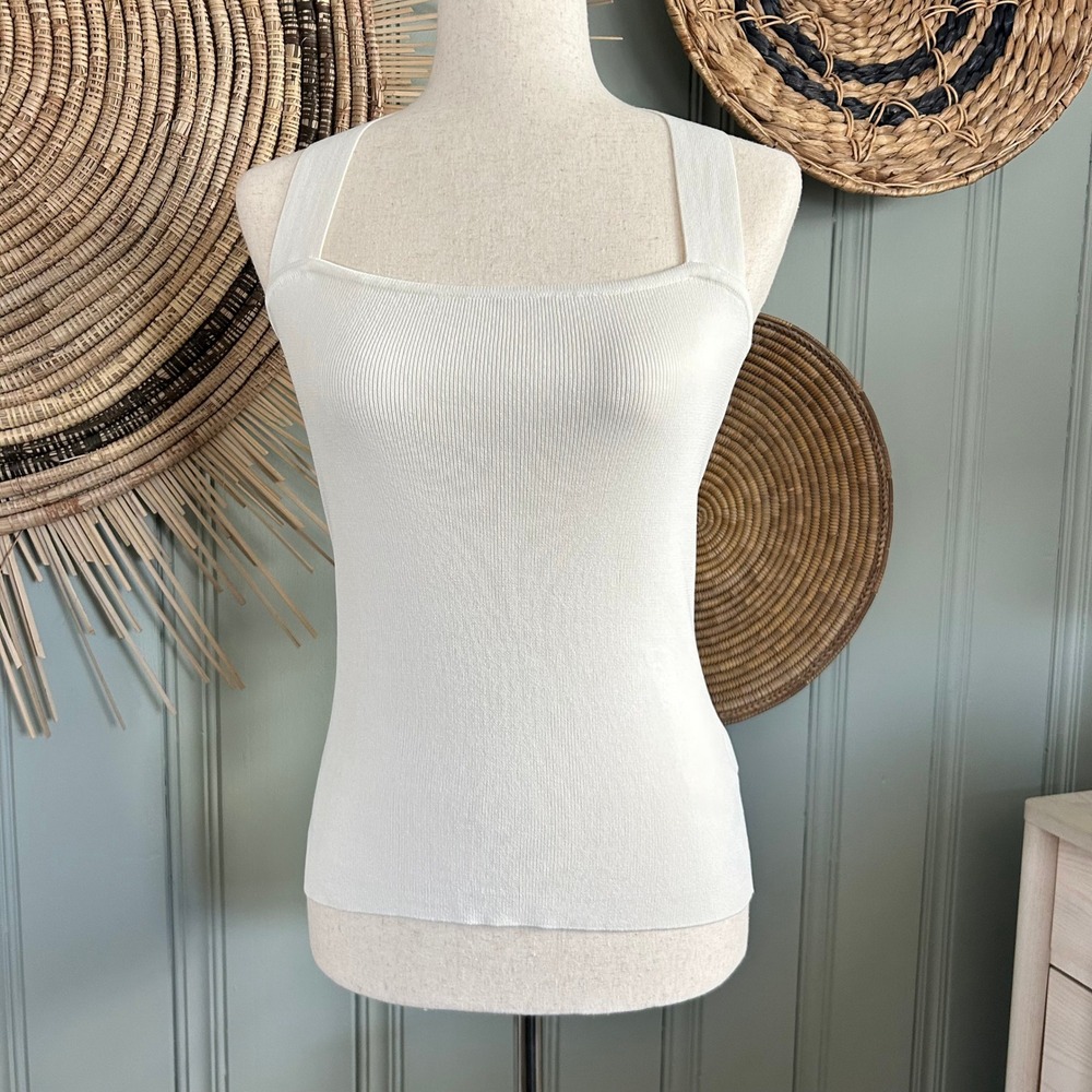 NWT NA-KD Off White Halter Neck Bandeau Top Ribbed Knit Size M - Picture 1 of 12